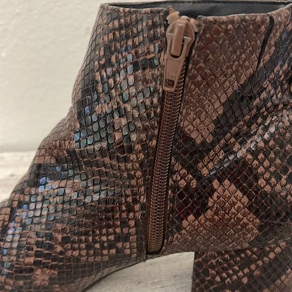 Time and Tru Snake Print Booties With Memory Foam Size 8